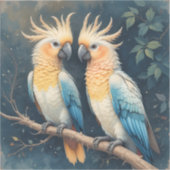 オウムのカップル シール (正面)