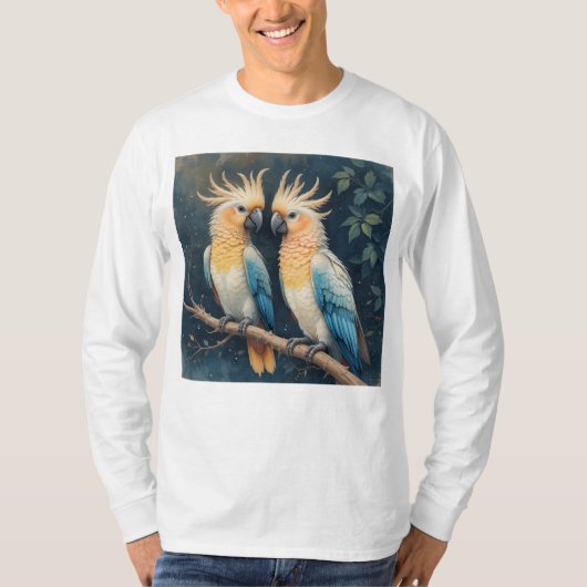 オウムのカップル Tシャツ (正面)