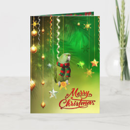 オウムのクリスマスカード カード