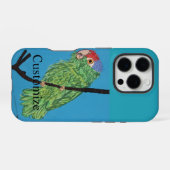 オウムのグリーンケース iPhoneケース (裏面横)