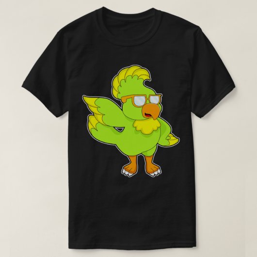 オウムのサングラス Tシャツ (デザイン正面)