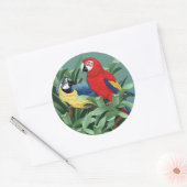 オウムのシール ラウンドシール (封筒)