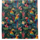 オウムのジャングル シャワーカーテン (正面)