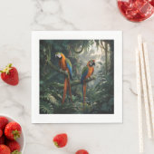 オウムのジャングル スタンダードランチョンナプキン (インサイチュ)