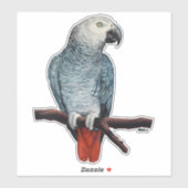 オウムのステッカーAfrican Gray Parrotのステッカー シール (シート)