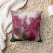 オウムのチューリップの芸術デザイナー枕 クッション (ブランケット)
