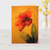 オウムのチューリップ カード (黄色い花)