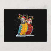 オウムのトナカイクリスマスライトクリスマスオーナメント ポストカード (正面)