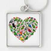 オウムのハート キーホルダー (正面)
