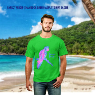 オウムのパーチアダルトTシャツ(シャムロックグリーン) Tシャツ
