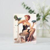 オウムのピン留め ポストカード (スタンド正面)