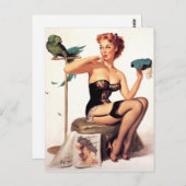 オウムのピン留め ポストカード (正面/裏面)