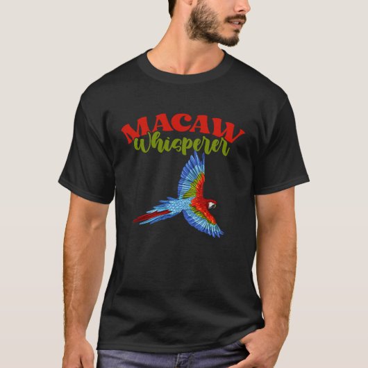 オウムのブルーと金ゴールドマコーウィスパー野鳥観察 Tシャツ (正面)