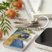 オウムのプロフィールのポートレートの写真 キーホルダー (正面右)