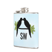 オウムのラブモノグラム フラスク (左)