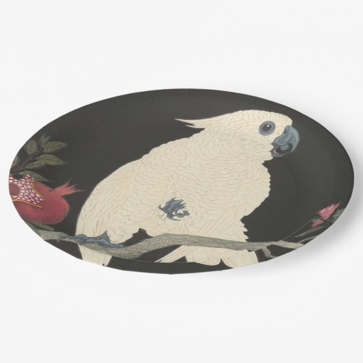 オウムのヴィンテージの日本のなファインアートの紙皿 ペーパープレート (アングル)