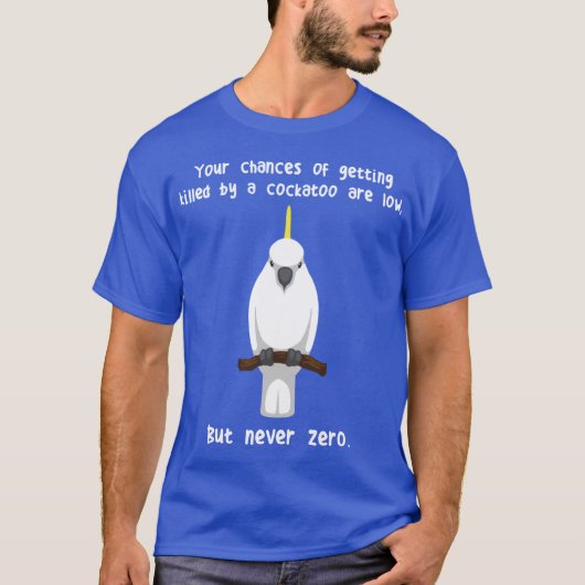 オウムの仲間 キバタン 絶対ゼロ友達 Tシャツ (正面)