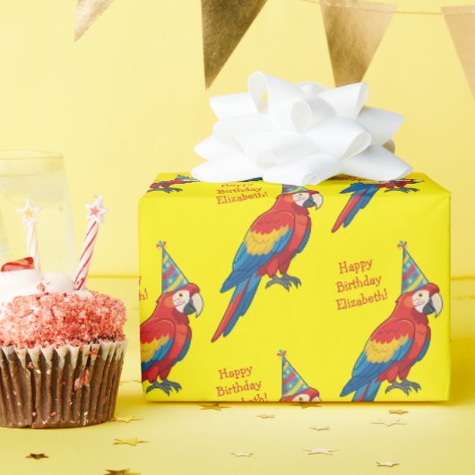 オウムの子供の誕生日パーティー ラッピングペーパー (誕生日パーティー)