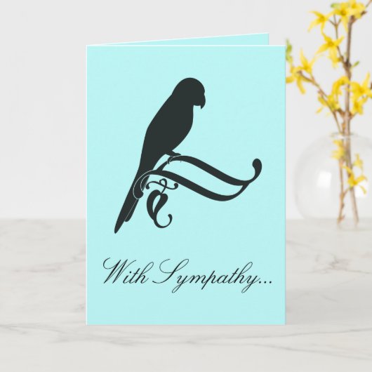 オウムの悔やみや弔慰で カード (黄色い花)