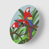 オウムの時計 ラウンド壁時計 (傾斜)