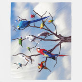 オウムの木 フリースブランケット (正面)