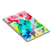 オウムの木、鳥の抽象芸術明るい水の色gr ノートブック (右側)