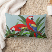 オウムの枕 ランバークッション (ブランケット)
