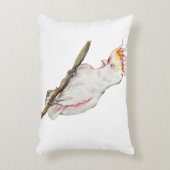 オウムの水色スケッチ アクセントクッション (正面(垂直))