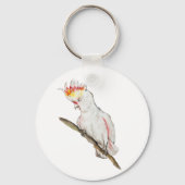 オウムの水色スケッチ キーホルダー (正面)