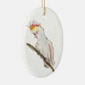 オウムの水色スケッチ セラミックオーナメント (右)