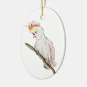 オウムの水色スケッチ セラミックオーナメント (左)