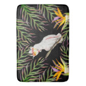 オウムの水色スケッチ バスマット (正面縦)