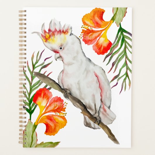 オウムの水色スケッチ プランナー手帳 (正面)