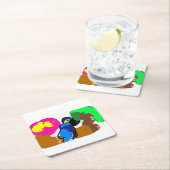 オウムの生活の夏 スクエアペーパーコースター (インサイチュ)