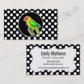 オウムの白黒水玉模様 名刺 (正面/裏面)