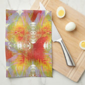 オウムの羽のパターン キッチンタオル (四つ折り)