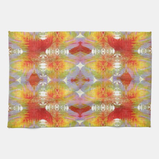 オウムの羽のパターン キッチンタオル (横)