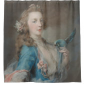 オウムの自撮り シャワーカーテン (正面)