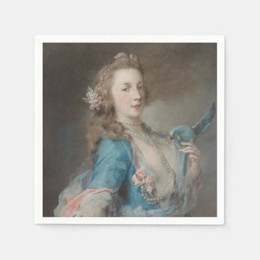 オウムの自撮り スタンダードカクテルナプキン (正面)