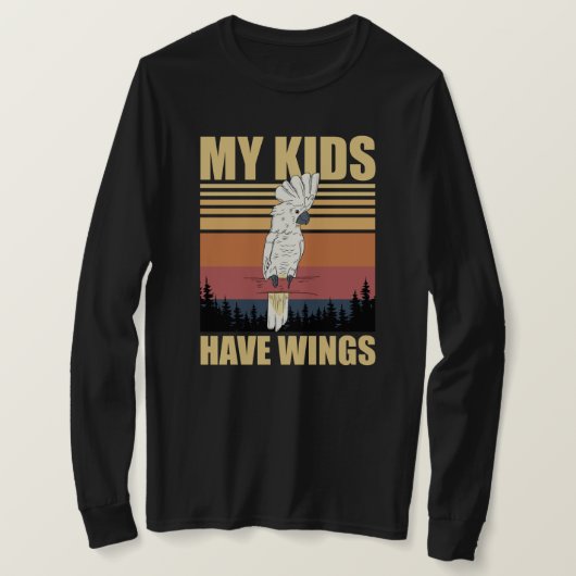 オウムの親バカ 私の子供には羽があります Tシャツ (デザイン正面)