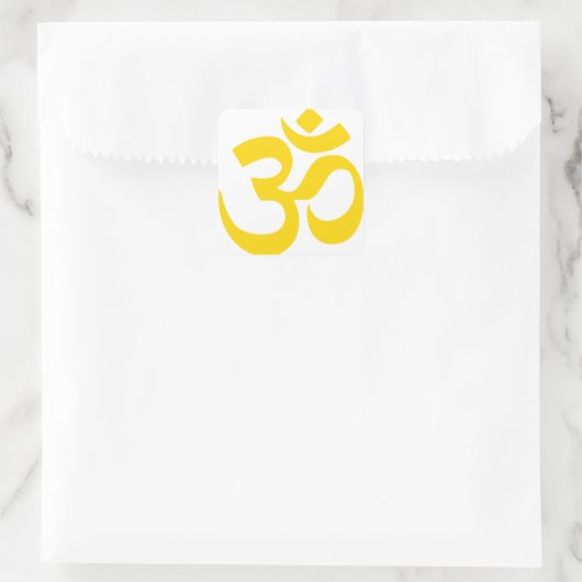 オウムの記号(色のイエロー・ゴールド) スクエアシール (バッグ)