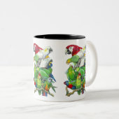 オウムの込み合いのマグ ツートーンマグカップ (正面右)
