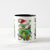 オウムの込み合いのマグ ツートーンマグカップ (中央)