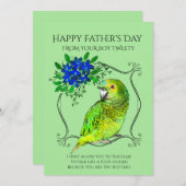 オウムの鳥からの父の日 シーズンカード (正面/裏面)