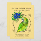オウムの鳥から黄色の父の日 シーズンカード (正面/裏面)