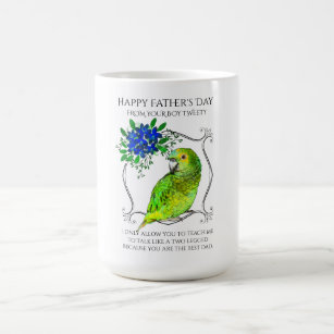 オウムの鳥が白い日から コーヒーマグカップ