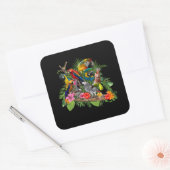 オウムの鳥のアフリカ灰色のオウムのCockatiel スクエアシール (封筒)