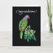 オウムの鳥の新登場おめでとう カード (正面)