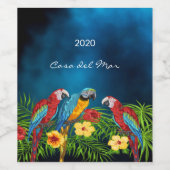 オウムの鳥の笛の熱帯熱 ワインラベル (シングルラベル)