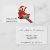 オウムの鳥動物ペット付き添いの名刺 名刺 (正面/裏面)